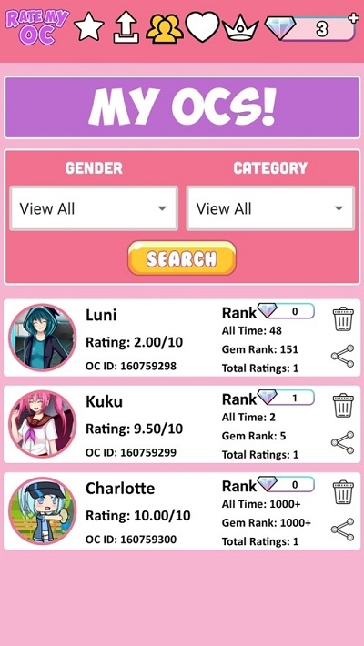 为我的OC评分(Rate My OC)