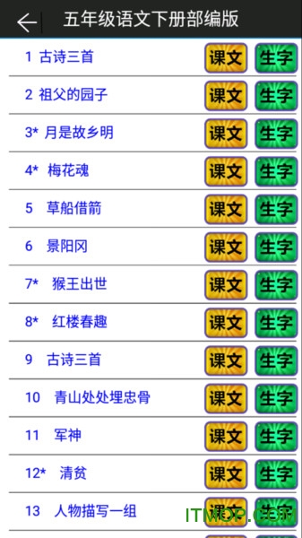小学语文五年级下