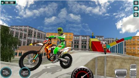 摩托车车顶跳跃特技Dirt Bike Roof Jumping Stunts