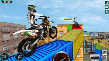 摩托车车顶跳跃特技Dirt Bike Roof Jumping Stunts 摩托车车顶跳跃特技Dirt Bike Roof Jumping Stunts