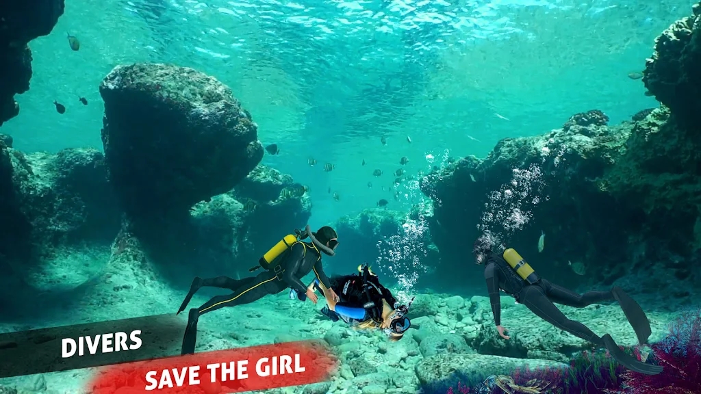 scuba diver treasure hunt水肺潜水员游泳宝藏