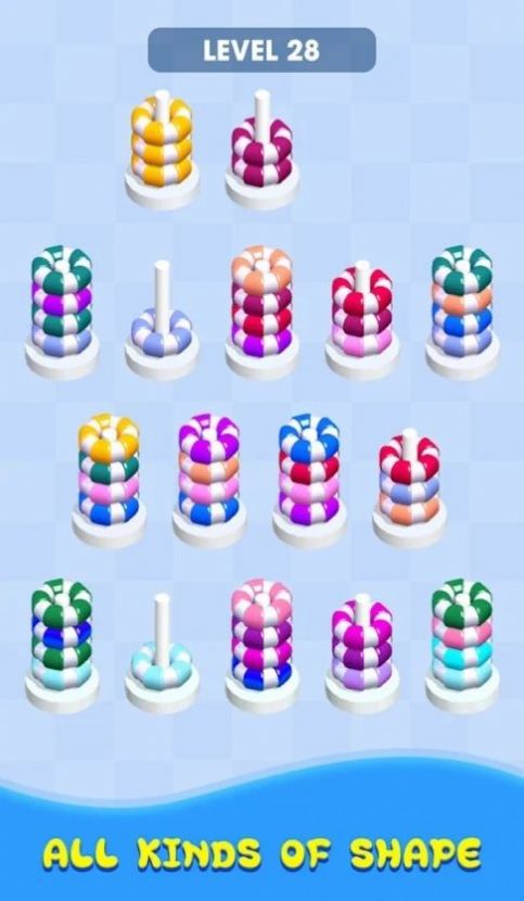 Hoop Stack Puzzle: Color Sort