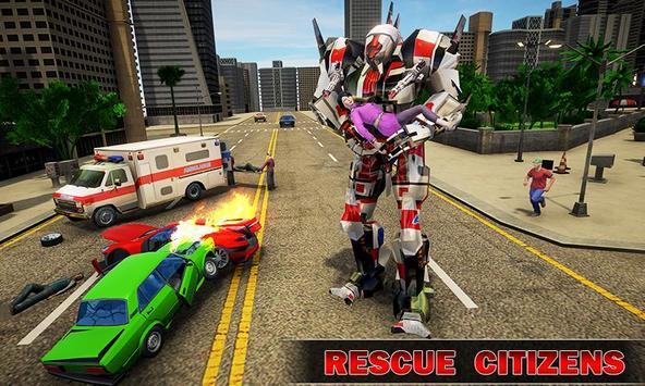 Rescue City Ambulance Robot Transform: EMS Vehicle