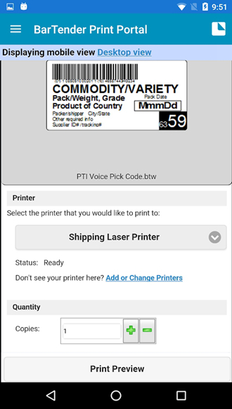 BarTender Print Portal 安卓版v1.1