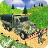 军队卡车山爬坡道驾驶