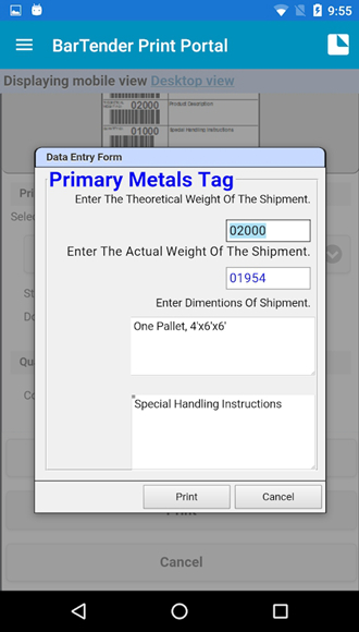 BarTender Print Portal 安卓版v1.1 BarTender Print Portal 安卓版v1.1